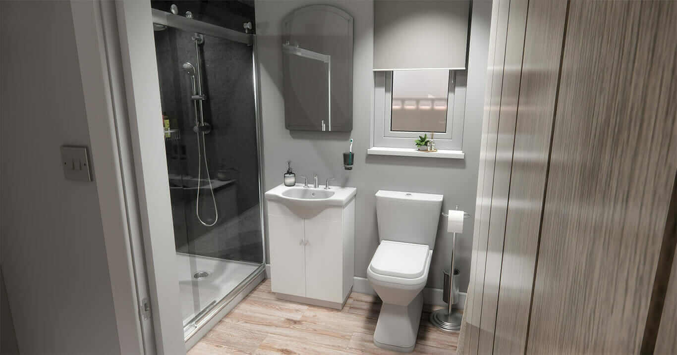 image shows an example of a granny annexe bathroom