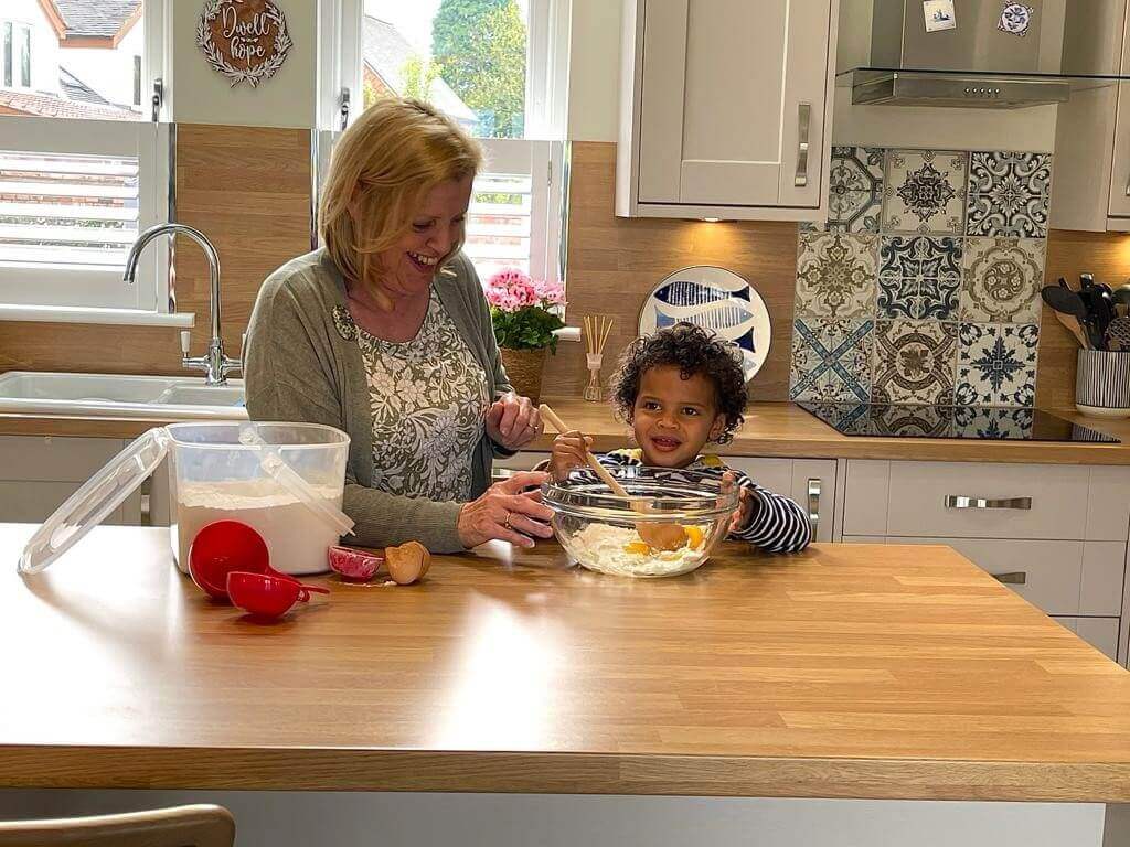 In Kitchen with grandchild
